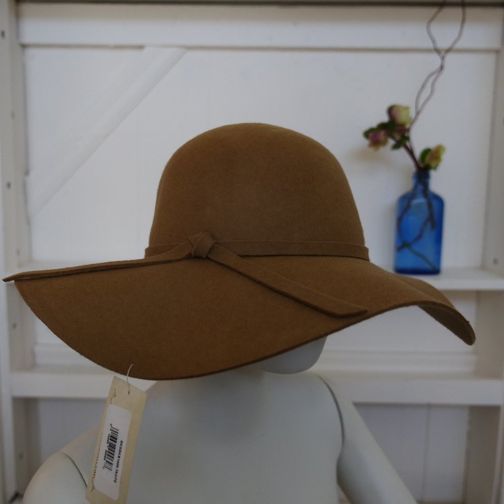 Tan Brooklyn Hat Company Wide Brim Floppy Hat